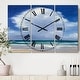 preview thumbnail 1 of 4, Porch & Den 'Beach Clouds II' 3-panel Metal Clock - 36 in. wide x 28 in. high - 3 panels