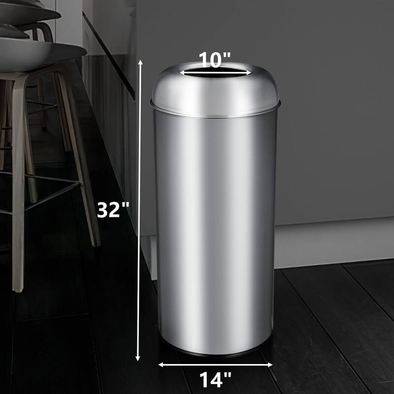 17 Gal/65L Open Top Trash Can, with Removable Inner Basket