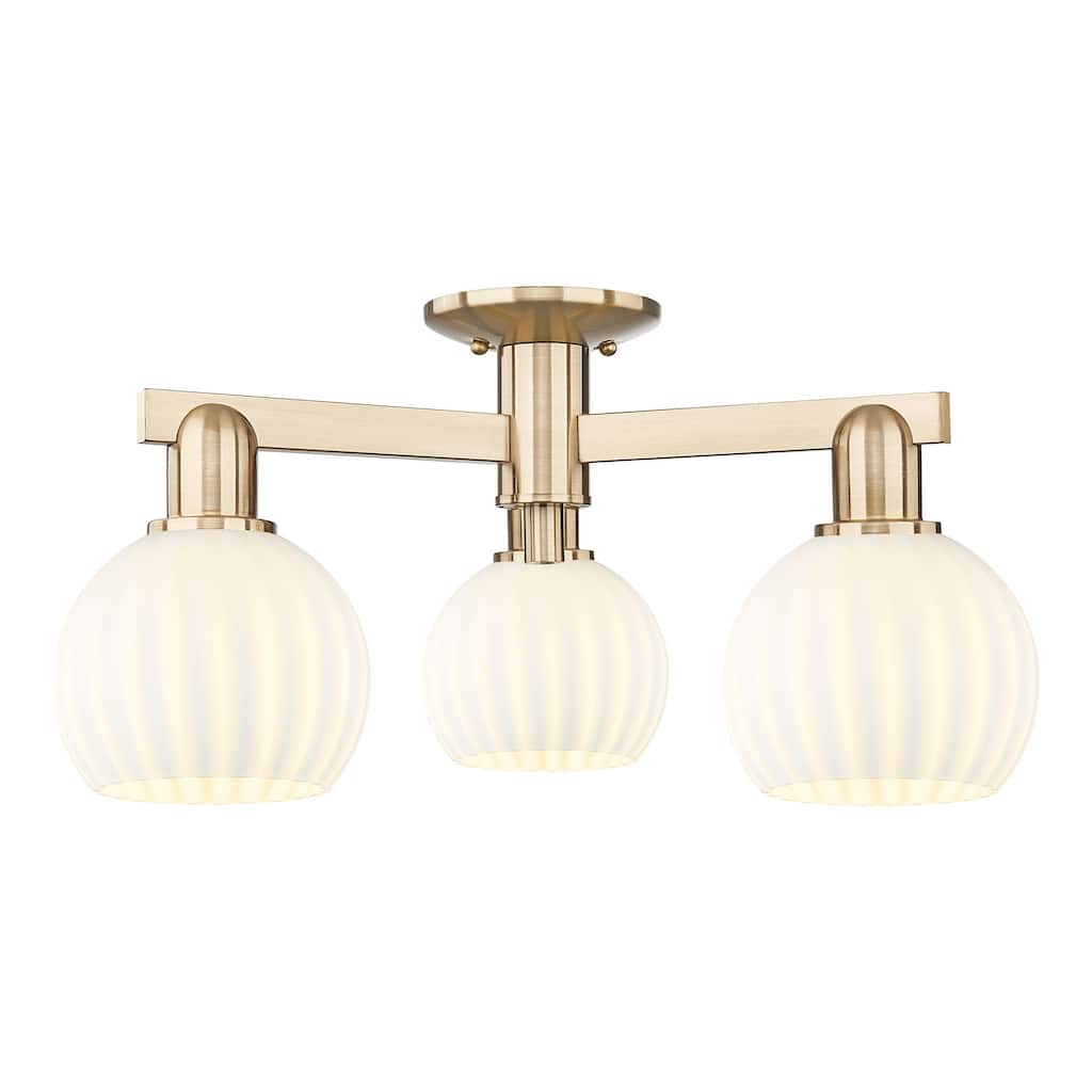 Innovations Lighting 716-3F-10-24 White Venetian Semi-Flush White