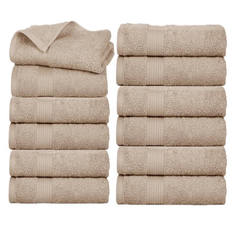 Luxurious Cotton 600GSM Hand Towels 18x28 Inch by Ample Decor 12 Pcs