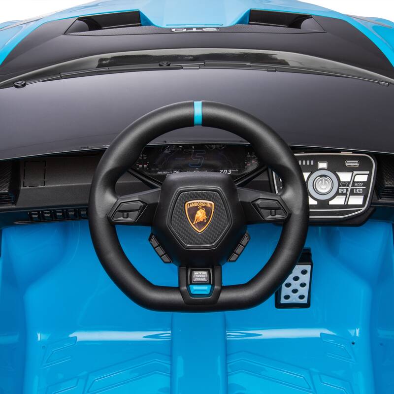 Lamborghini Huracan STO 24V Kids Ride-On Drift Car with LED Lights, 360° Spins, Music, and Remote Control