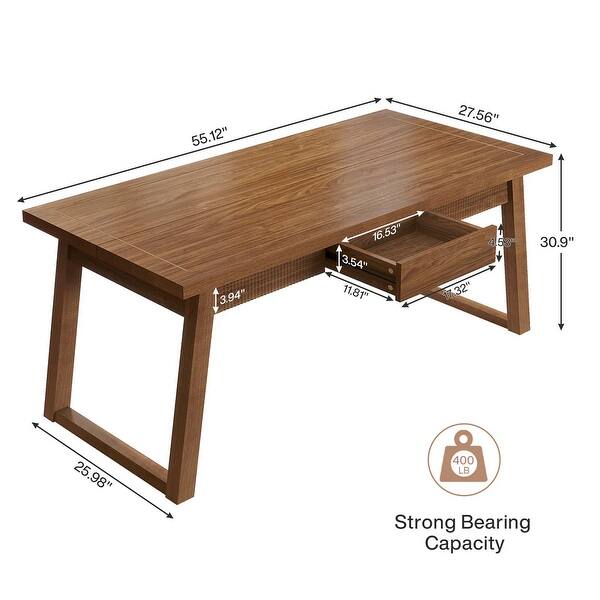 Rectangular Dining Table with Drawer & Solid Wood Legs (Not Including ...