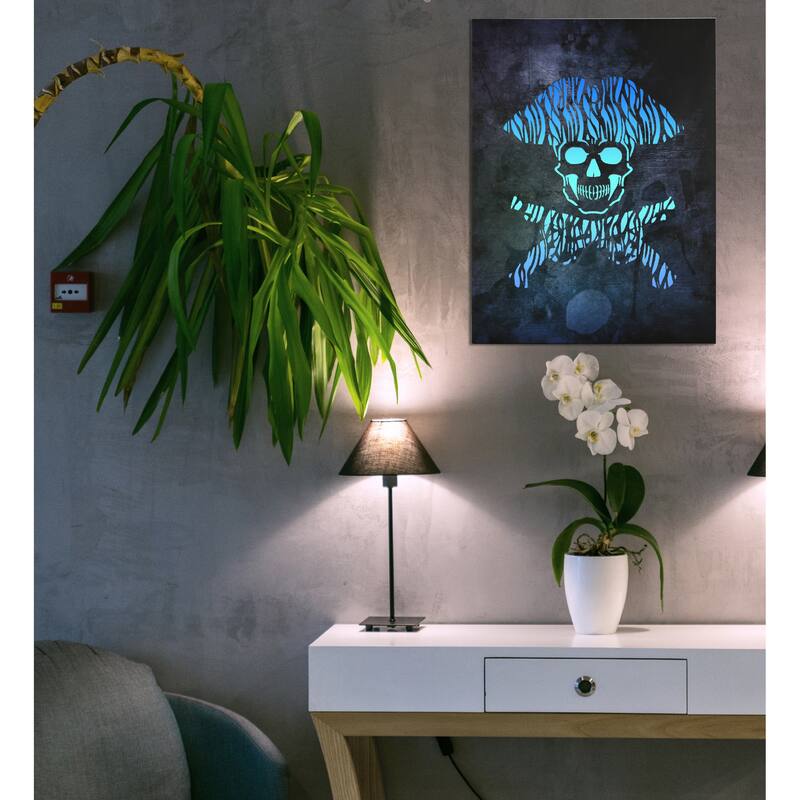 CoTa Global Pirate Light Up LED Wall Art - Changing Color LED Light - 15.75Lx11.9Wx1H inches