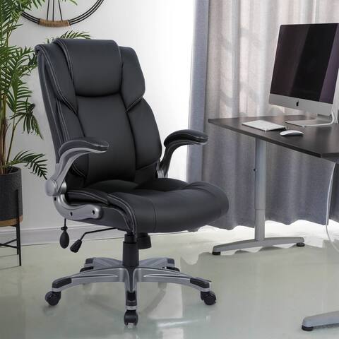 COLAMY Filp-up Arms Executive Office Chair w/Lumbar Support