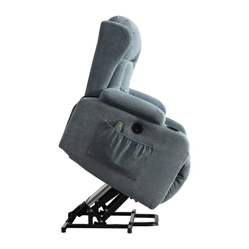 Brown Power Lift Recliner with Heat & Adjustable Recline