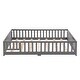 preview thumbnail 3 of 22, Full Size Floor Bed with Safety Guardrails and Door, Solid Wood Platform Frame for Children