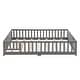 preview thumbnail 2 of 23, Twin Size Floor Bed with Door,Solid Wood Platform Bed Frame with Fence,Suitable for Children,Pine Wood