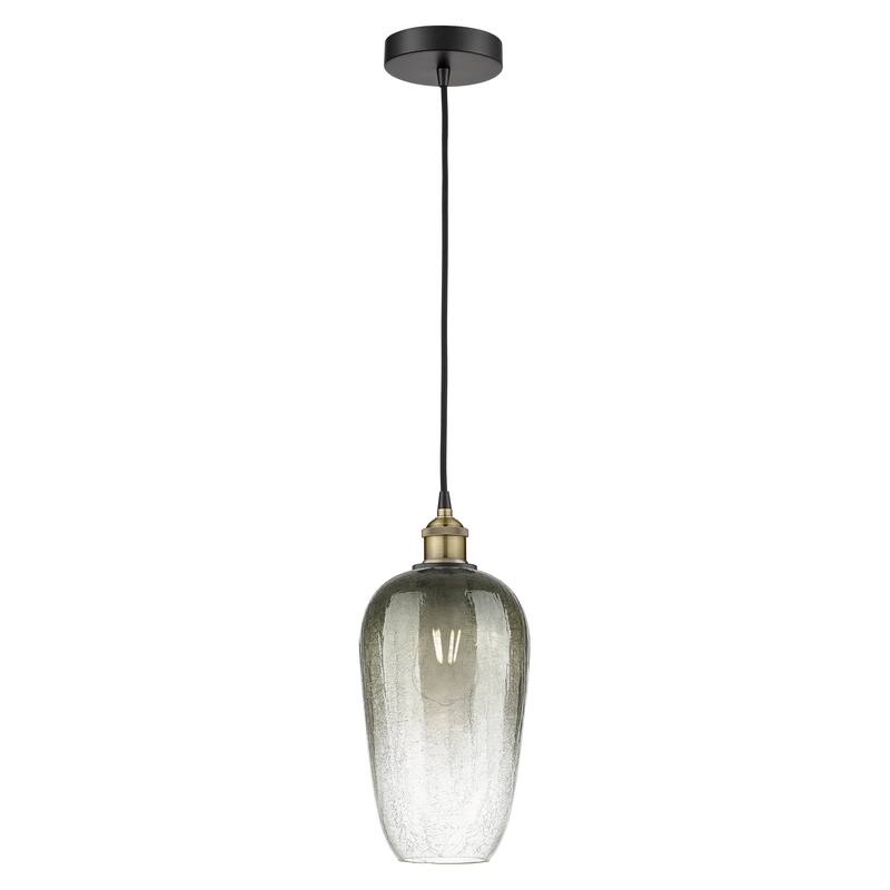 Innovations Lighting Endless Possibilities Edison - Brookhaven Flute - 1 Light 7" Cord Hung Mini Pendant - Slate/Black Antique Brass