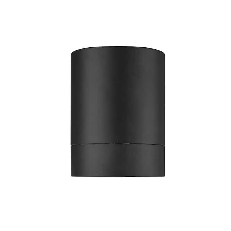 Algar by Z-Lite 1 Light Flush Mount in Matte Black with Frosted Acrylic Shade - Matte Black