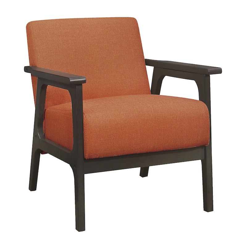 Fabric Upholstered Accent Chair with Antique Gray Frame
