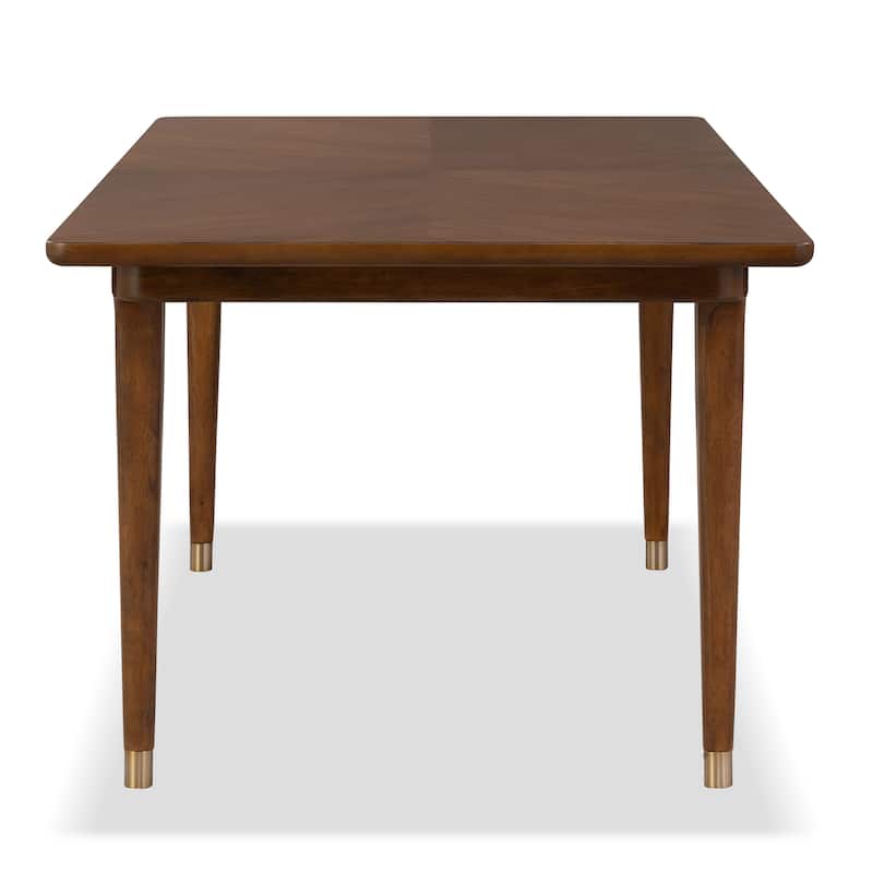 Furniture of America Forma Mid-Century Modern 7-Piece Walnut Solid Wood Dining Table Set