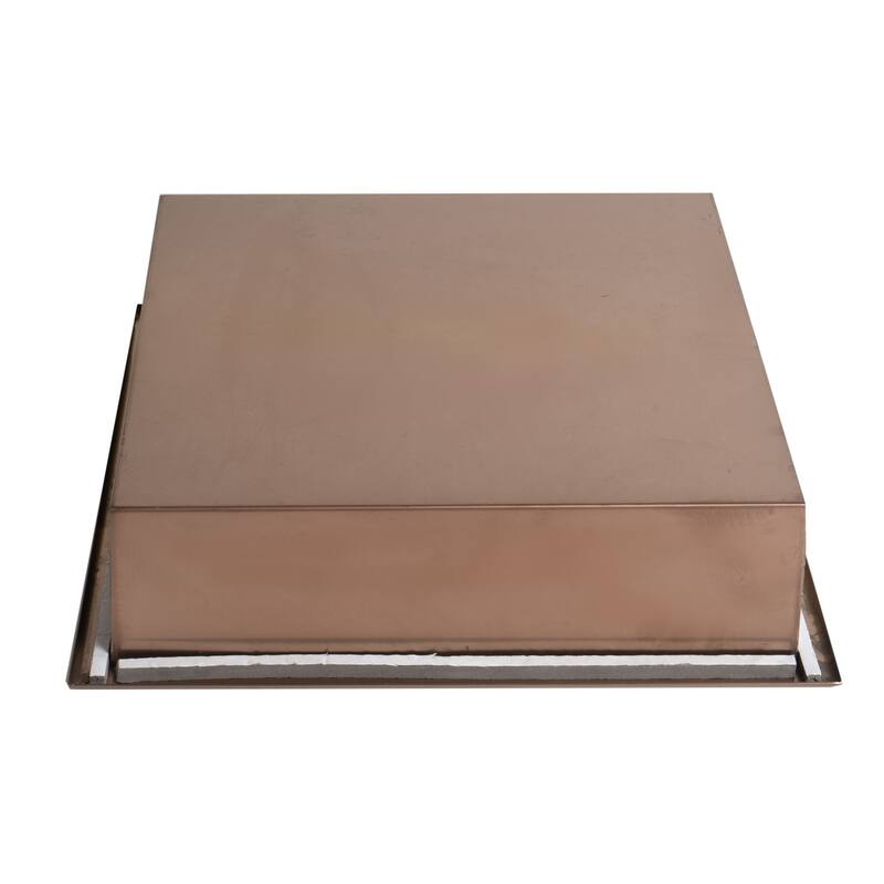 ALFI brand 16" x 16" Brushed Copper PVD Steel Square Single Shelf Shower Niche - Mahogany