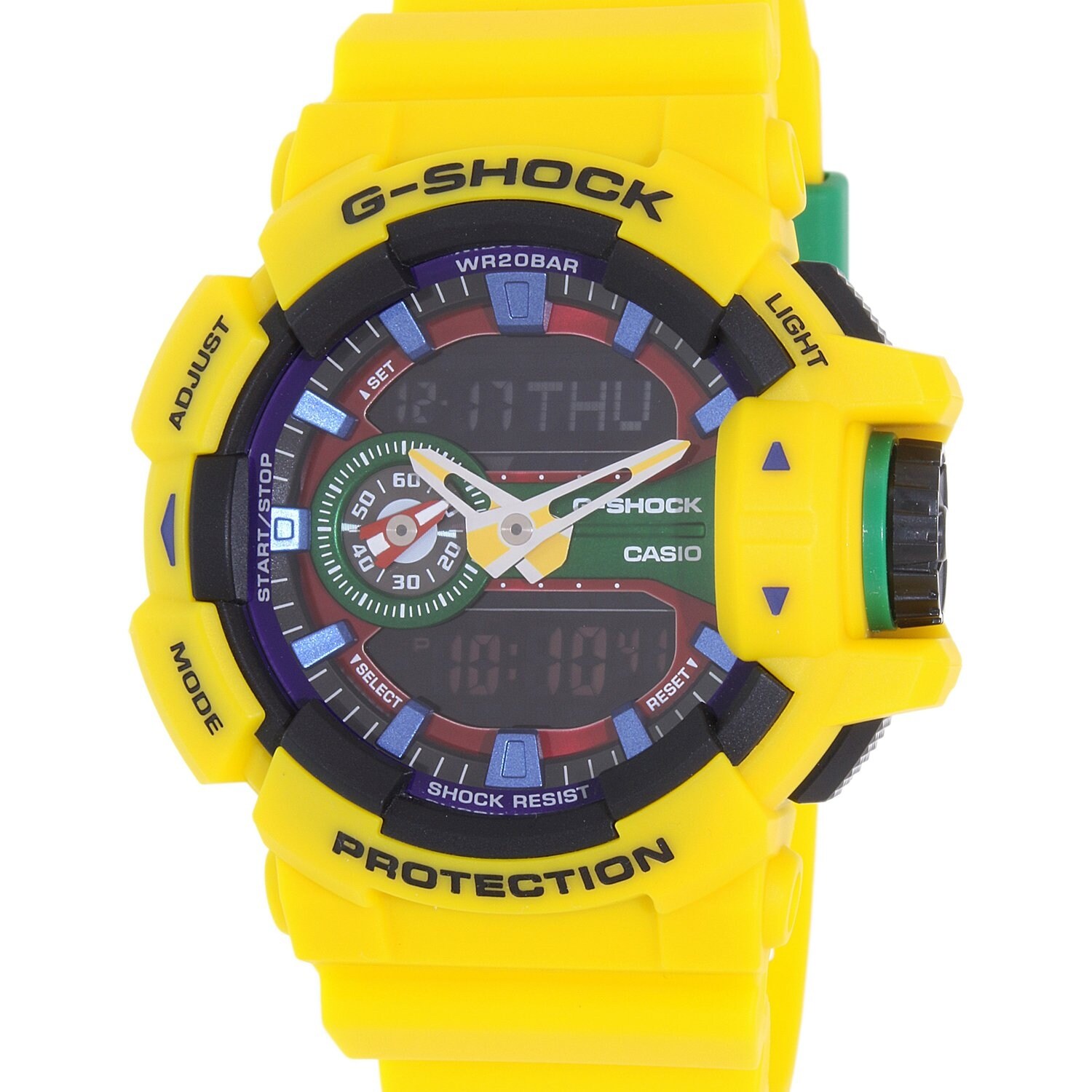 yellow g shock mens watch