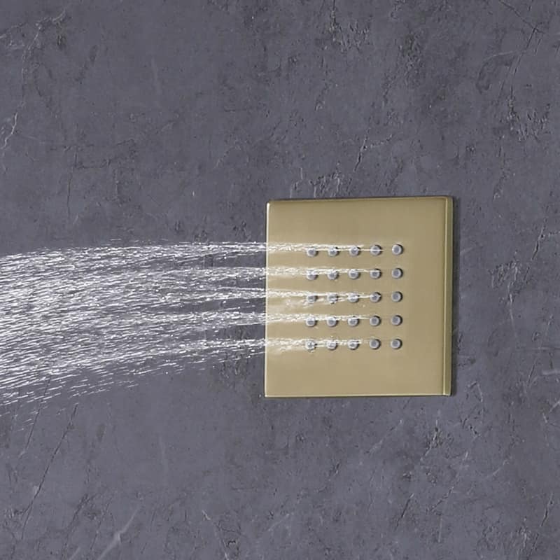 Thermostatic Shower System With Rough-in Valve Bathroom Shower Faucet With Hand Shower And Body Jet Rain 10 Inch Shower Head Set