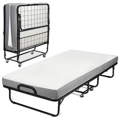 Milliard Diplomat Rollaway Folding Cot-size Guest Bed with Luxurious Memory Foam Mattress and Super Strong 75 x 31 Sturdy Frame