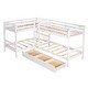 preview thumbnail 25 of 29, L-Shaped Twin Bunk Bed with Drawers, Pine Frame, No Box Spring Needed