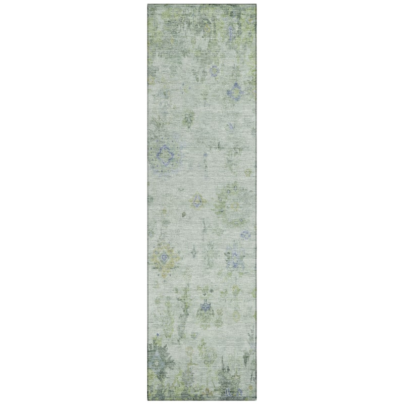 Machine Washable Indoor/ Outdoor Vintage Traditional Chantille Rug