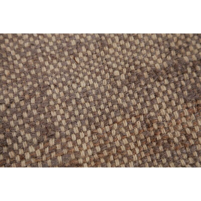 Hand Woven Oriental 100% Jute Carpet Southwestern Modern Brown Kilim Area Rug - 9' 11'' X 8' 4''