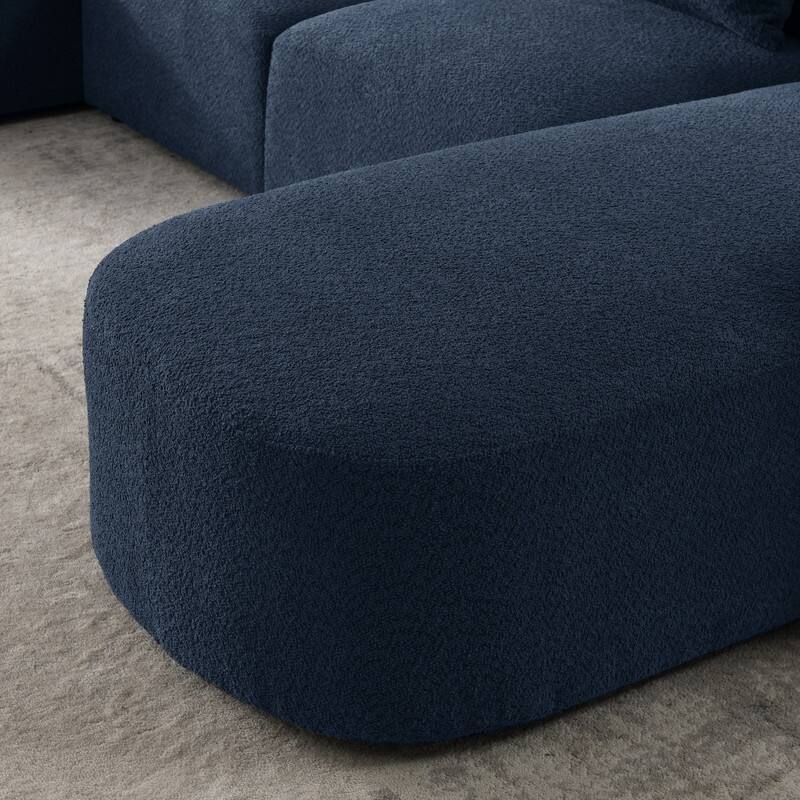 Modular Sectional Sofa, Loop Yarn Fabric U Shaped Couch, DIY