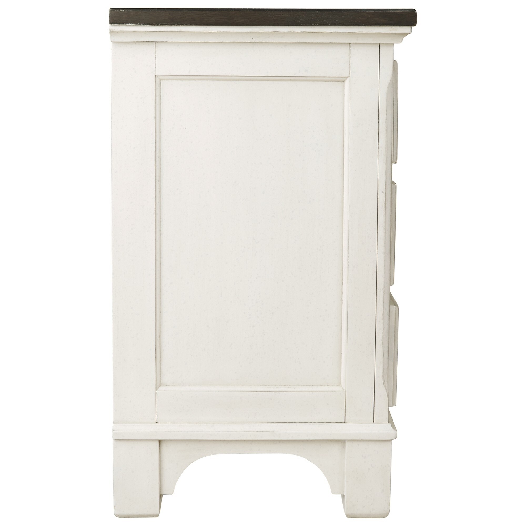 Shop Cottage 3 Drawer Wooden Nightstand With Contrasting Top White And Brown On Sale Overstock 32047046
