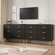 preview thumbnail 7 of 16, 6 Drawer Dresser with Storage Space, Modern Wooden Dresser with Gold Handles