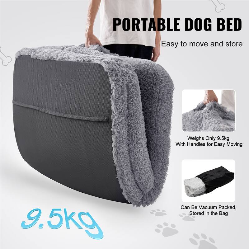 Human Dog Bed Egg Orthopedic Foam, Storage Pocket, Large Dog Bean Bed