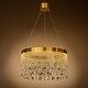 preview thumbnail 7 of 5, Round Modern Gold Crystal Fringe LED Chandelier 24" 30W for Dining Room