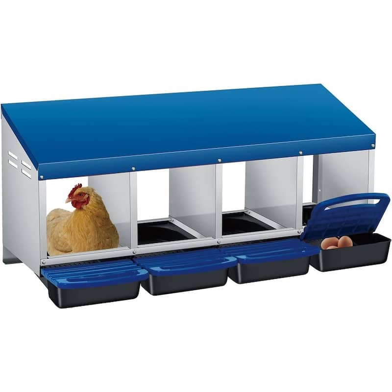 4 Holes Egg-Laying Boxes Nesting Boxes for Chickens Coops - Blue