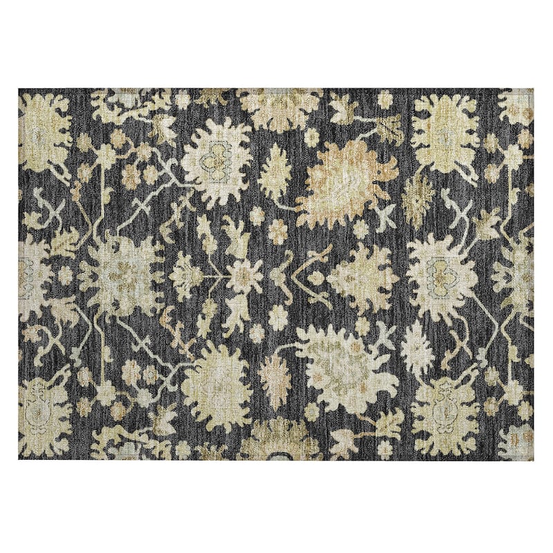 Machine Washable Indoor/ Outdoor Traditional Casual Chantille Rug