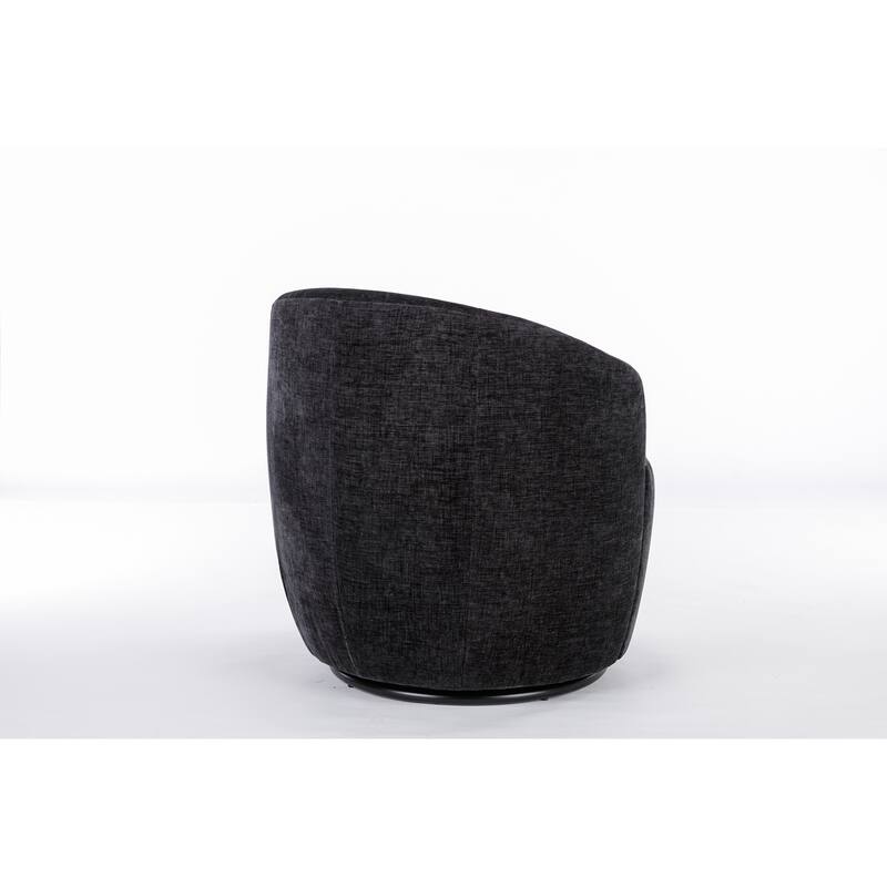 Chenille Fabric Swivel Accent Armchair Barrel Chair