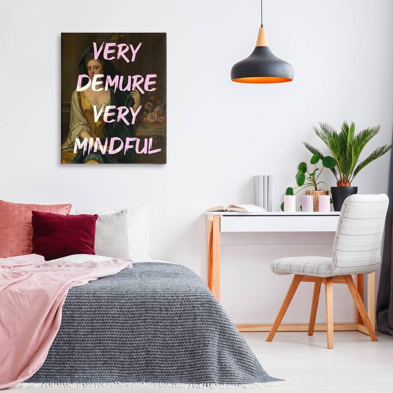 Stupell Very Demure & Mindful Classic Canvas Wall Art Design By Lil' Rue