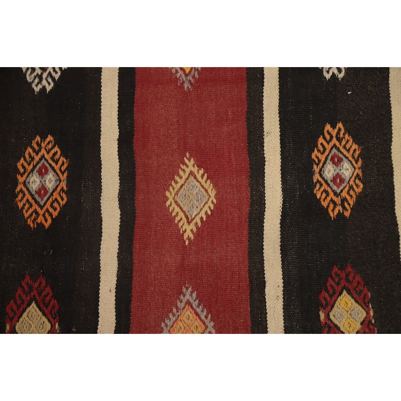 Hand Woven Oriental 100% Wool Carpet Southwestern Tribal Multi-Colored Kilim Area Rug - 9' 2'' X 6' 2''
