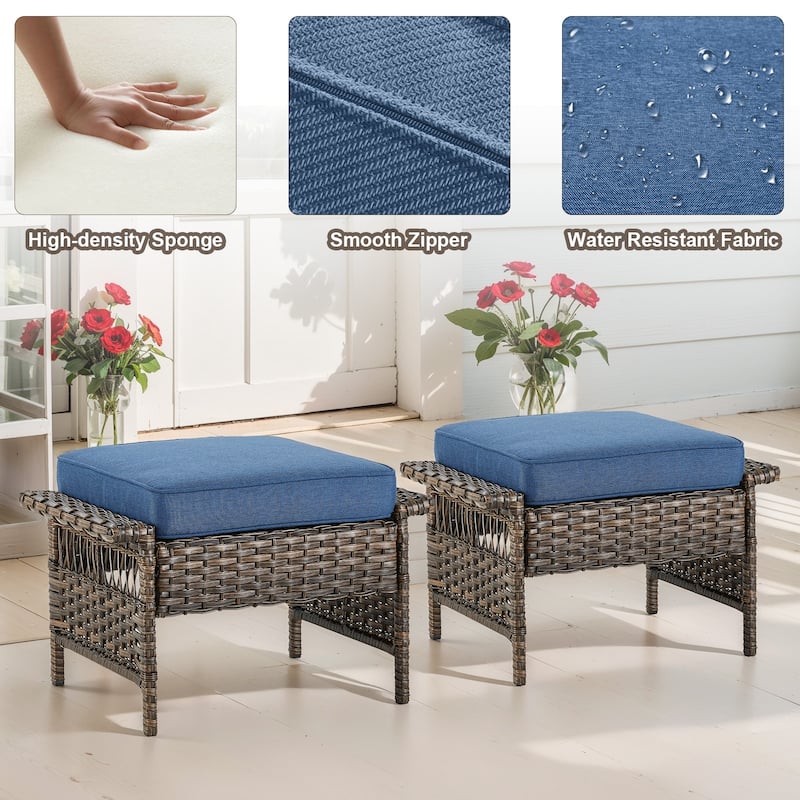 Gymojoy 3-Seat Sofa with Patio Ottoman and Club Chair set - Brown