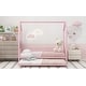 preview thumbnail 23 of 32, Contemporary Mordern Design Twin Size House Platform Bed,Solid Metal Bed with Trundle,Semi-Enclosed Fence