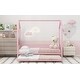 preview thumbnail 5 of 14, House-Shaped Design Twin Size Metal Platform Bed with Fence and Trundle