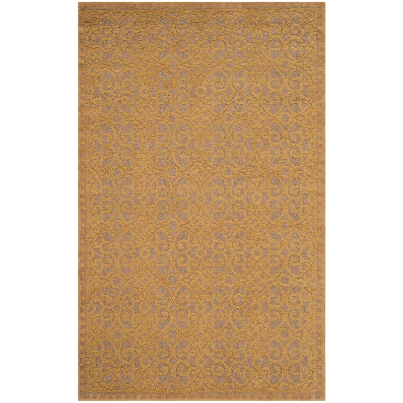 SAFAVIEH Handmade Cambridge Alodie Geometric Wool Rug - 5' x 8' - Gold