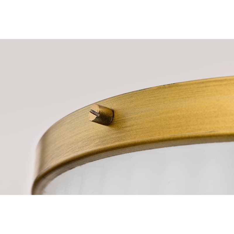 Solara Semi Flush Mount Natural Brass Finish Frosted Ribbed Glass - Natural Brass