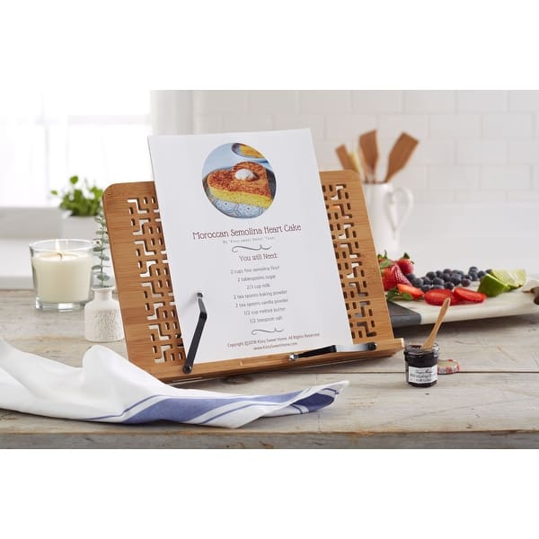 Organic Bamboo Book Stand Wooden Cookbook Stand Recipe Holder Wedding Book Housewarming Gift Sustainable Gift Overstock