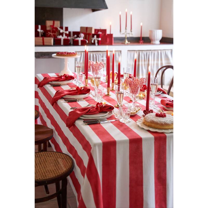 Couleur Nature St. Tropez Tablecloth - Blue Stripes - 59" x 59"