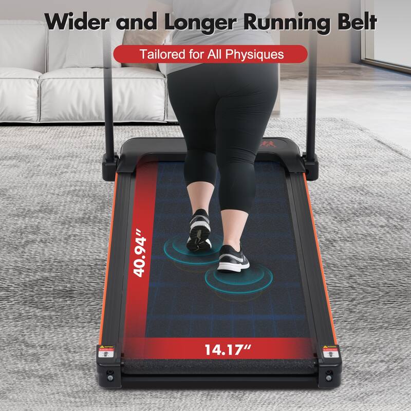 Portable Treadmills for Home with Handle, with 265 Lbs Capacity, 3.0HP Treadmill with 4 Adjustable Support Feet