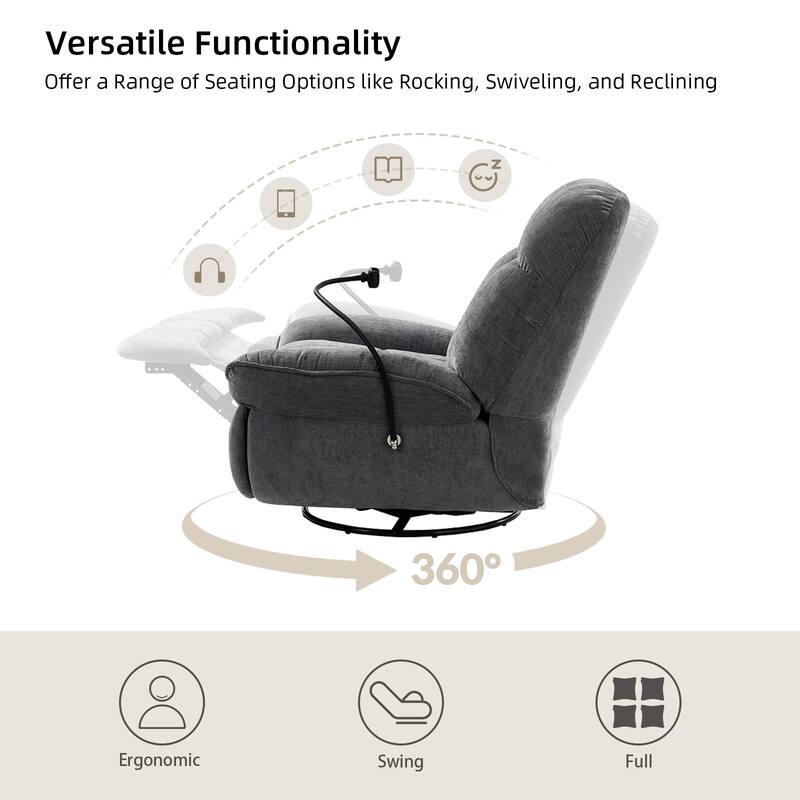 Alina Modern Manual Recliner with A Phone Holder(Set of 2) by HULALA HOME