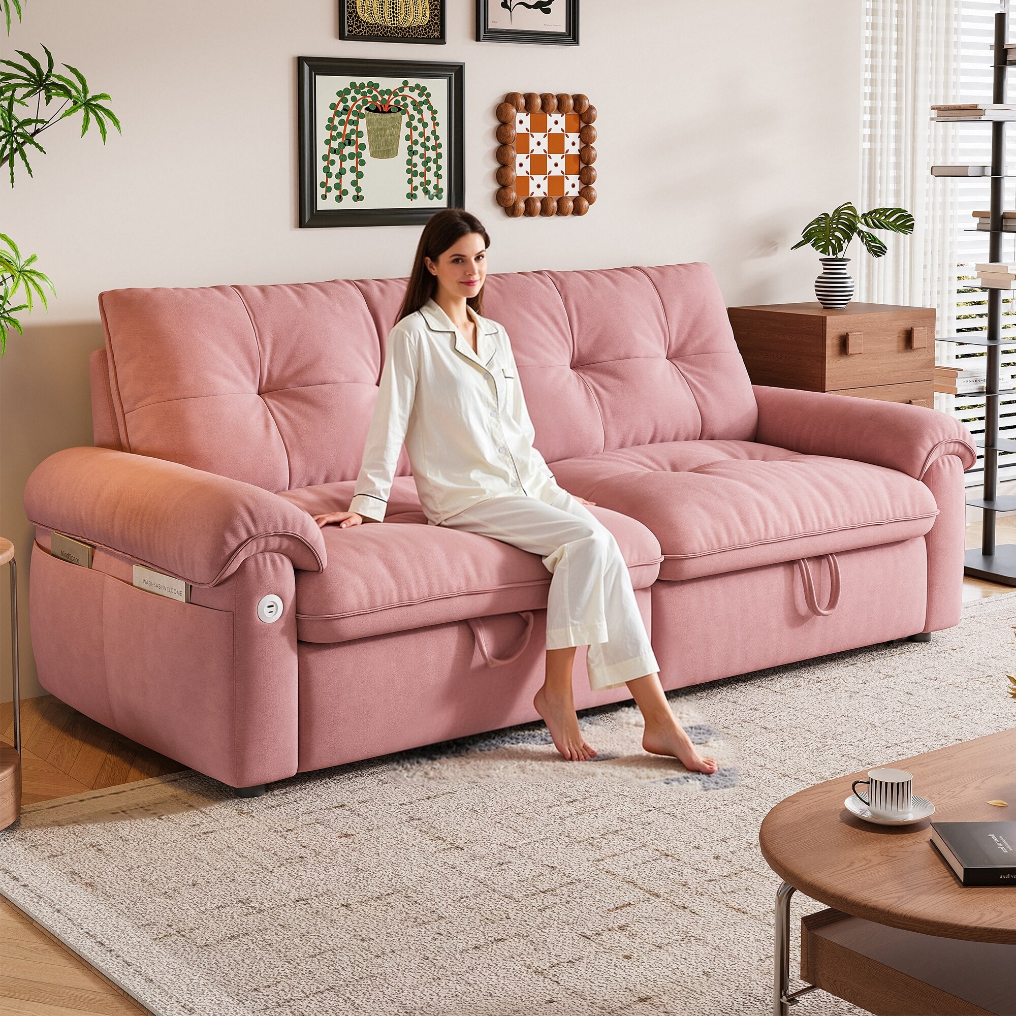 77-Inch-Convertible-Sofa-Bed,-