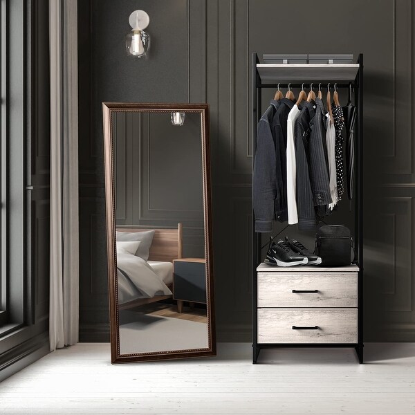 Clothing Rack with 2 Drawers Tall Closet Stand Dresser for Bedroom Bed Bath Beyond 36793710