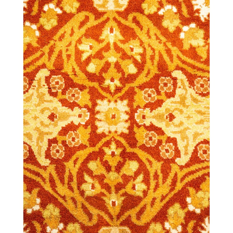 Overton Hand Knotted Wool Vintage Inspired Traditional Mogul Orange Area Rug - 3 x 5