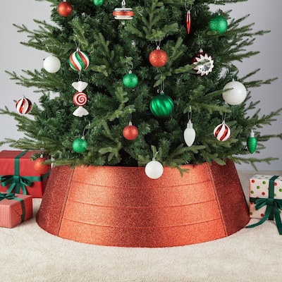 Glitzhome Luxury Metal Gold Shining Glitter Christmas Tree Collars