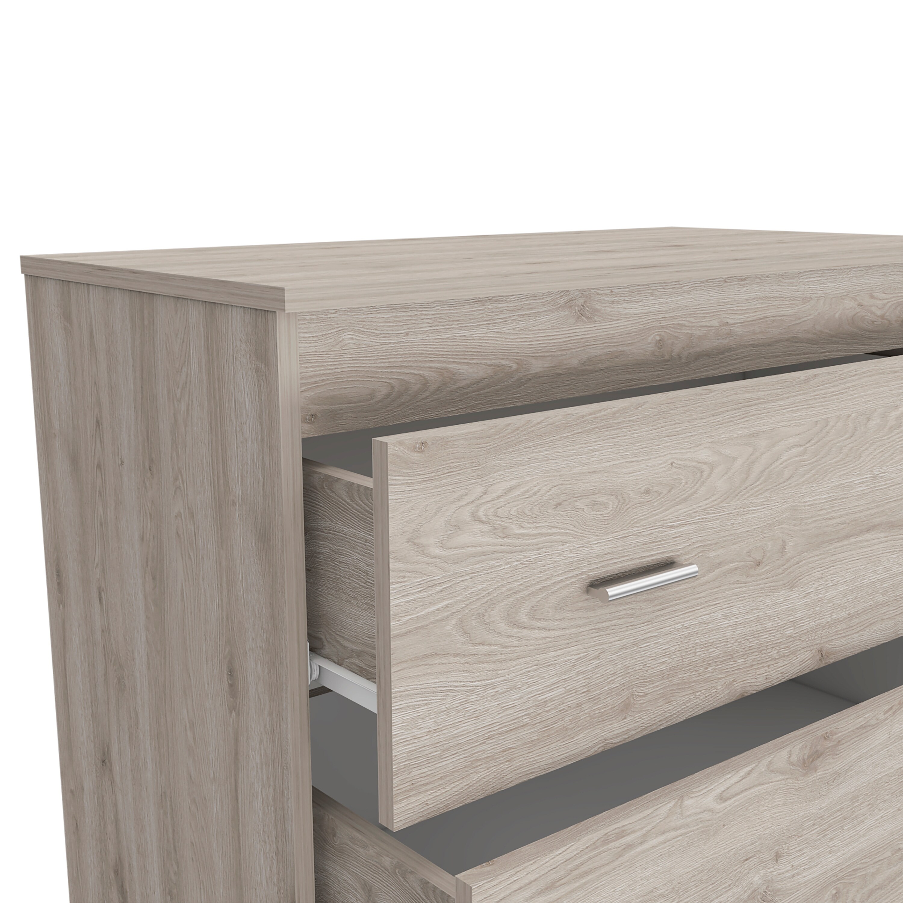 Three Drawer Storage Dresser, Superior Top, Handles