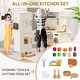 preview thumbnail 4 of 6, White Coner Wooden Play Kitchen with Real Lights & Sounds, Trendy Home Style Kitchen Playset, Gift for Boys & Girls Ages 3+