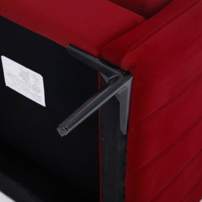 Velvet Accent Chair for Living Room, Mid Century Modern Single Sofa Chair with Pillow and Metal Legs