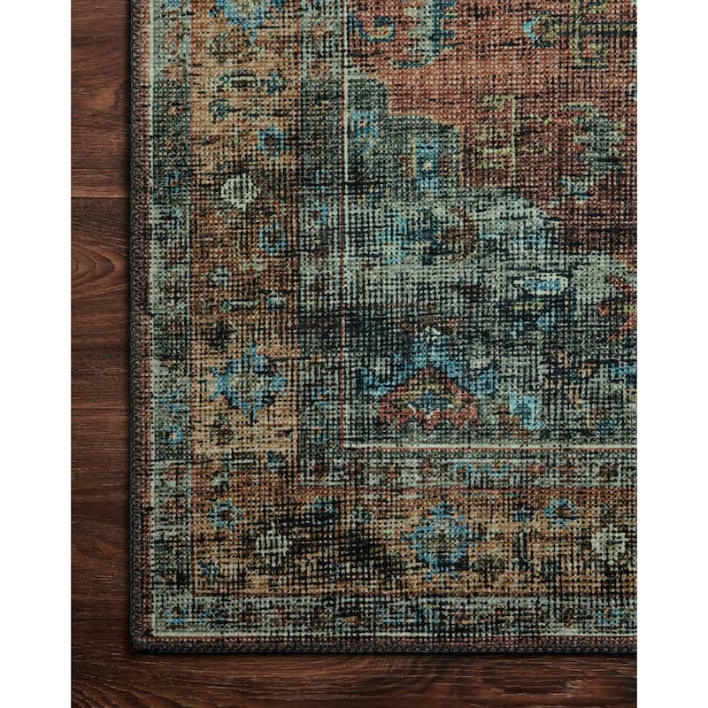 Alexander Home Leanne Traditional Distressed Printed Area Rug