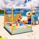 preview thumbnail 2 of 8, Costway Kids Sandbox with Sand Wall Detachable Canopy Bottom Liner - See Details